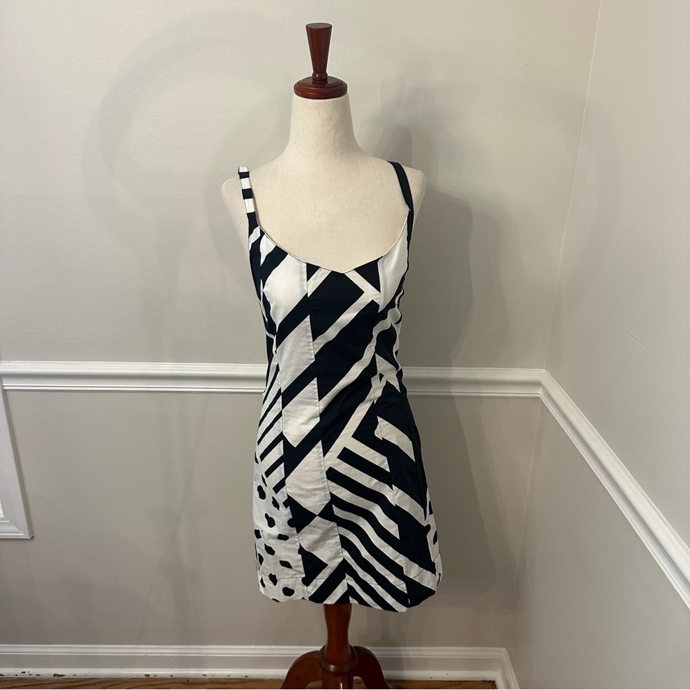 S/W/F Black and white geometric mini dress- Size small